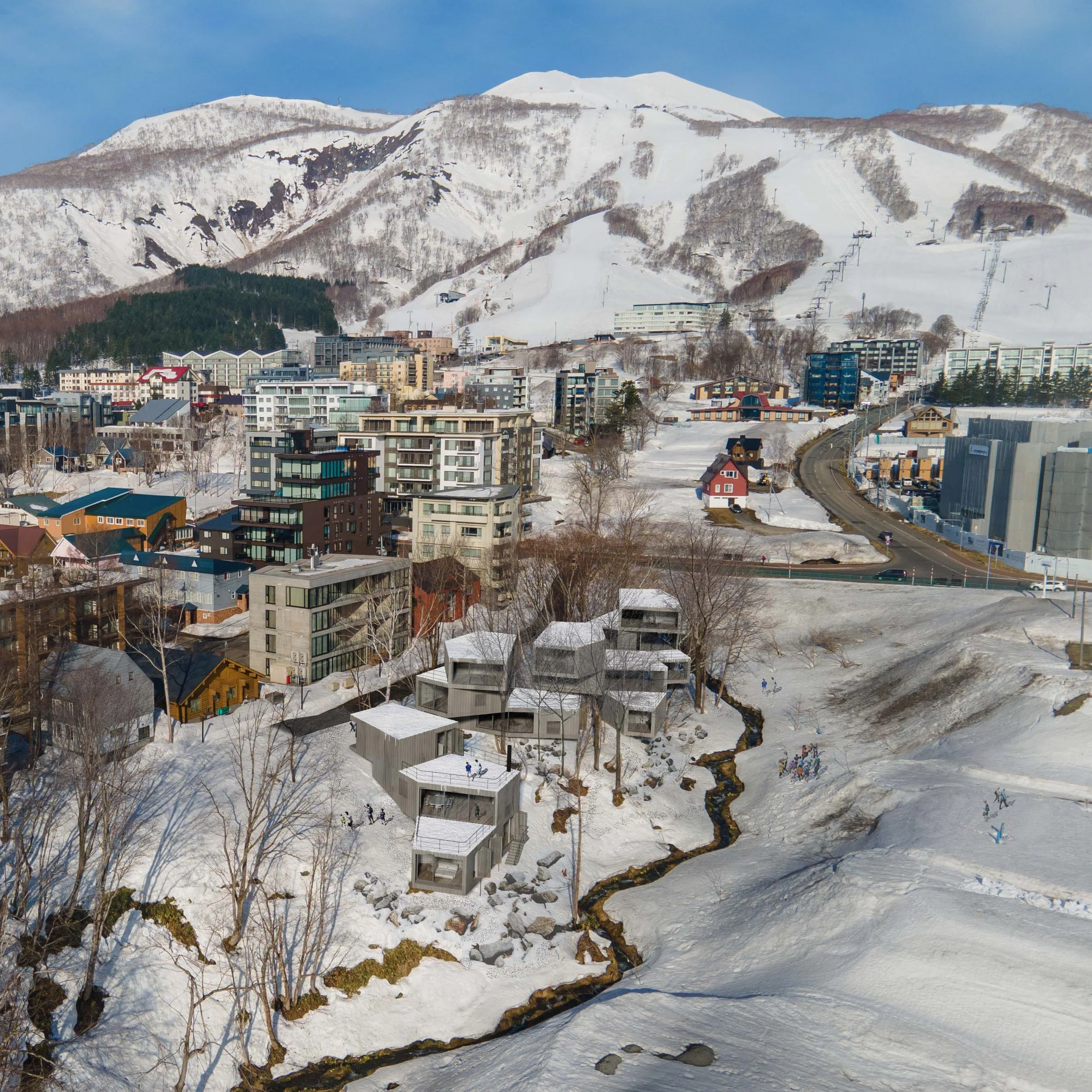 Hirafu Estate Niseko, an exclusive five-lot residential enclave in central Hirafu. Contact Off-Market Niseko for access and current availability.
