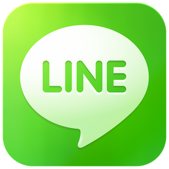 Green LINE app logo with white speech bubble and green text