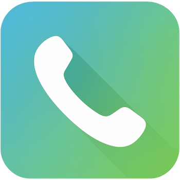 Green background with white phone receiver icon.