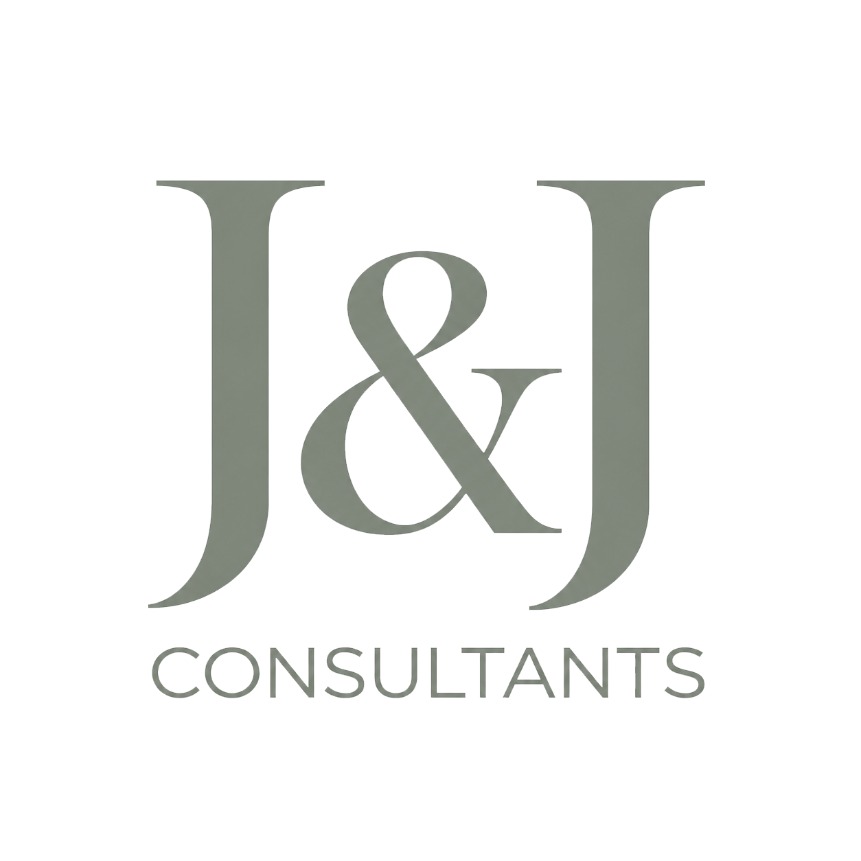 Logo with large gray 'J&J' letters and the word 'Consultants' below.