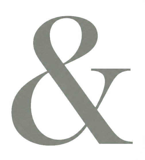 A large gray ampersand symbol on a black background.