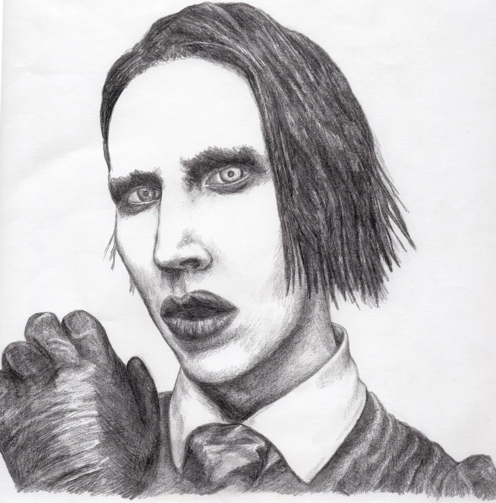 "Marilyn Manson", circa 2011.
Pencil on A3 paper.
Artist's collection.