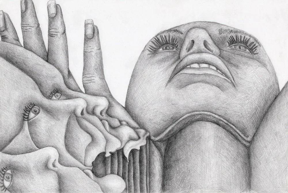 "Untitled 2", circa 2015.
Pencil on A4 paper.
Artist's collection.