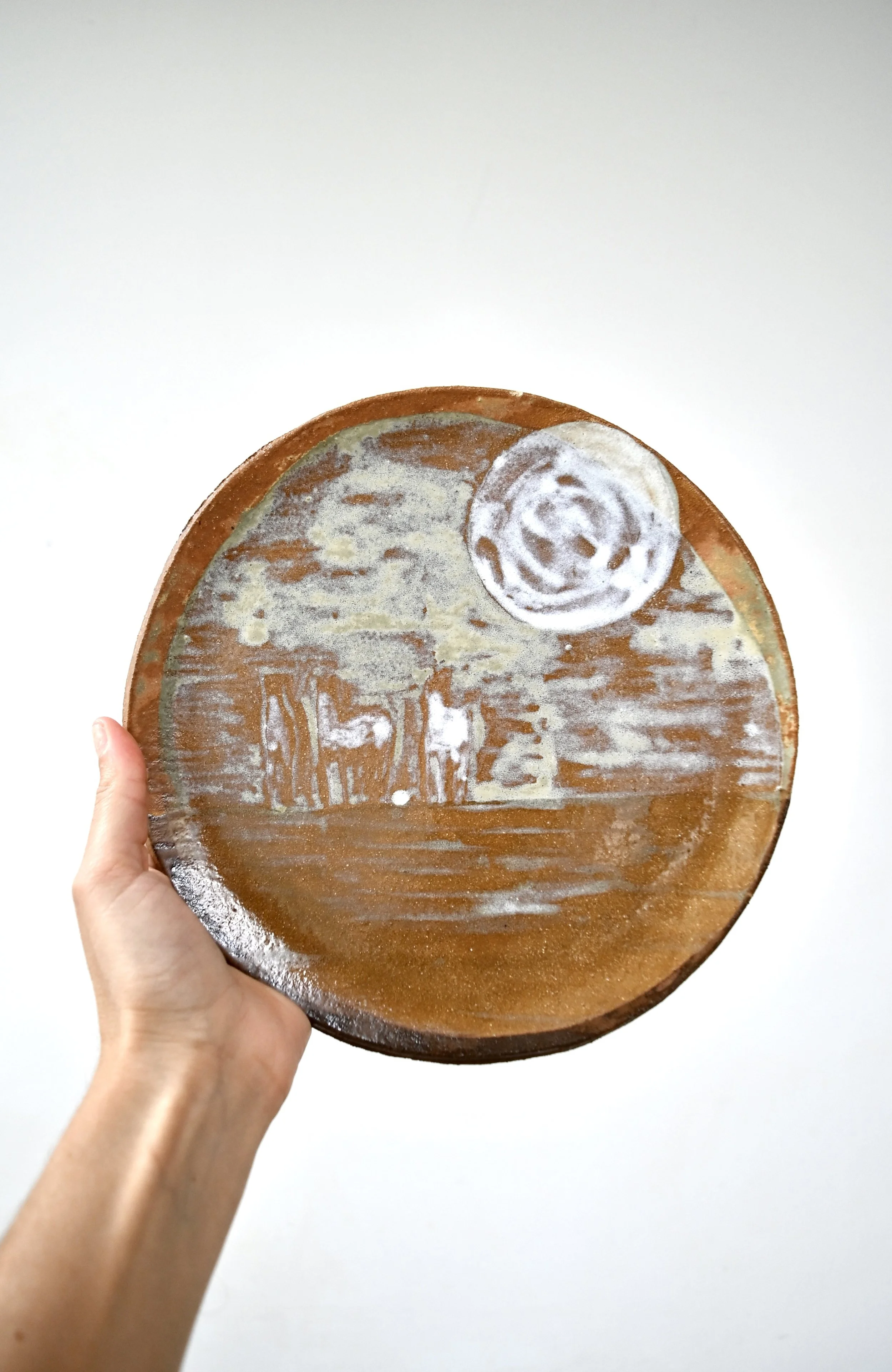 Assiette en grès D 24 cm - Chevaux 3
