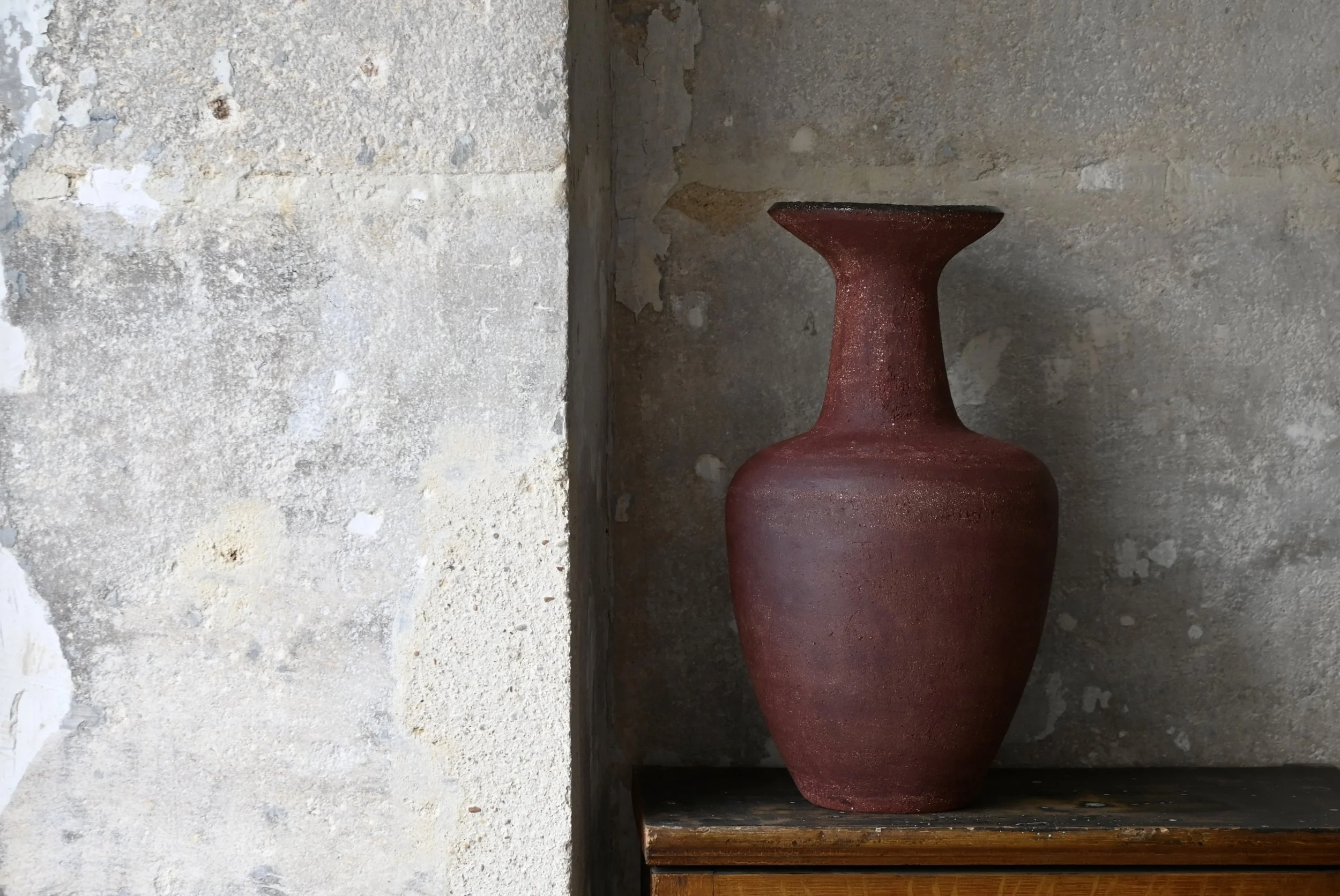 Vase Amphore en grès rouge