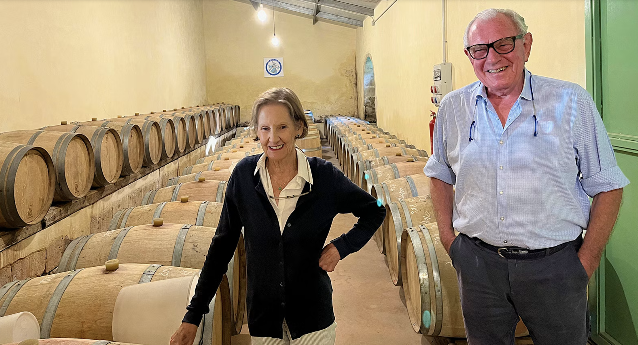 Peter Vinding-Diers and Susan at Montecarrubo wine estate