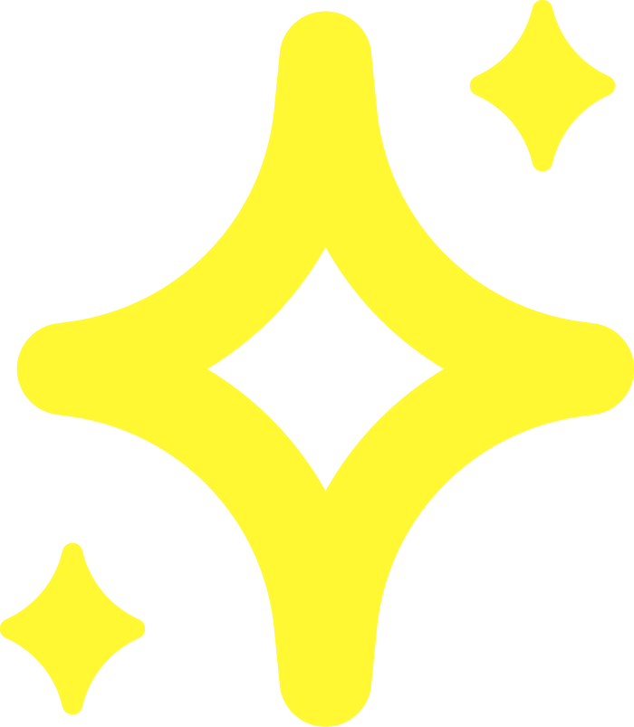 Yellow star-shaped sparkles on a black background.