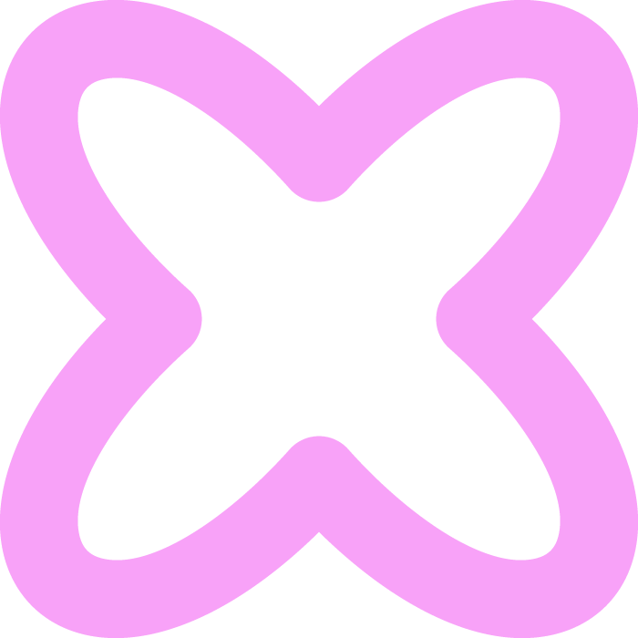 Pink butterfly-shaped outline on a black background.