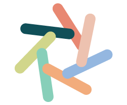 Colorful sticks arranged in a circular pattern
