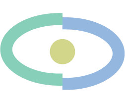 Illustration of an atom with a nucleus and orbiting electrons