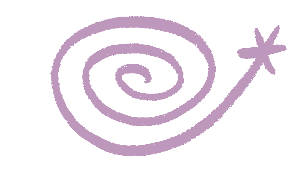 A purple spiral with an asterisk at its end.