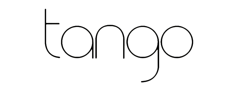 Logo de la marca 'Tango' en letras negras sobre fondo blanco.