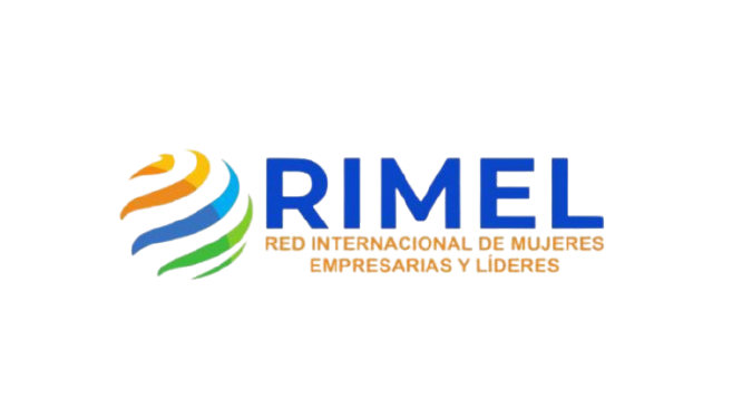 Logotipo del RIME, un organismo internacional, con un águila estilizada y texto en azul y naranja