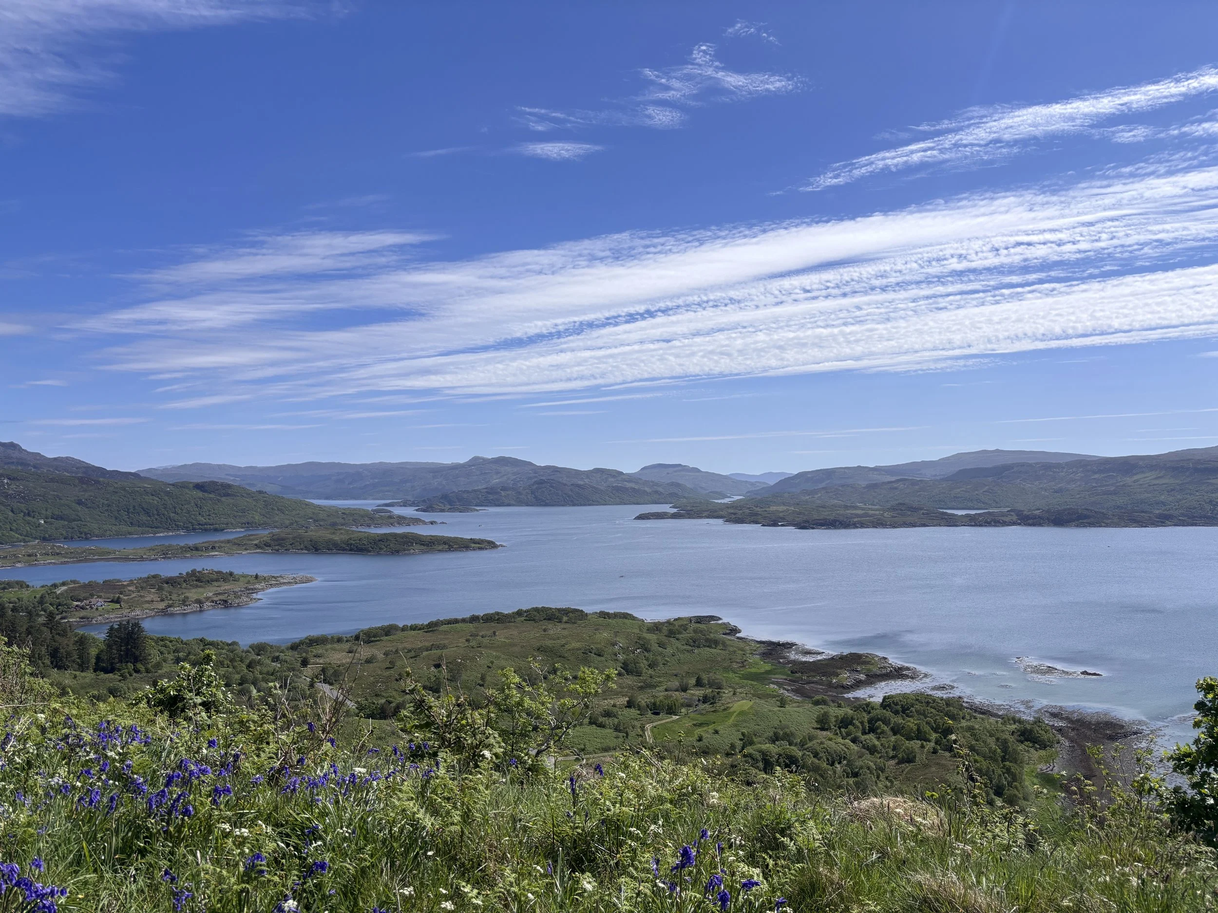Loch Sunart and hill view from top of Greenwood