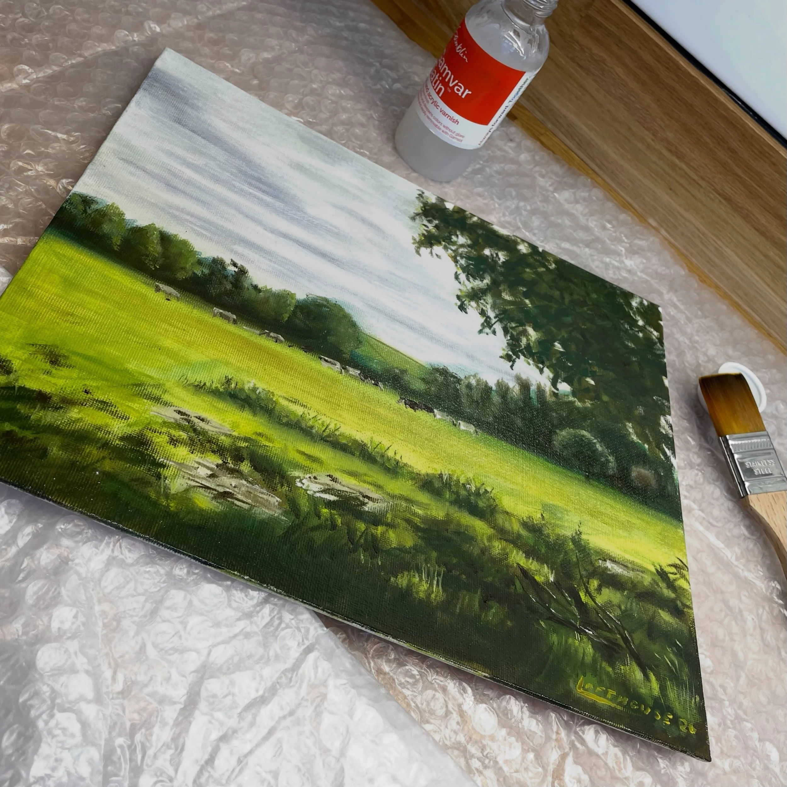 Another one nearly done. &ldquo;Cows at Trewithen&rdquo;. 10 x12 oil on canvas board. #cornwall #trewithengardens #landscapepaintings #oilpainting