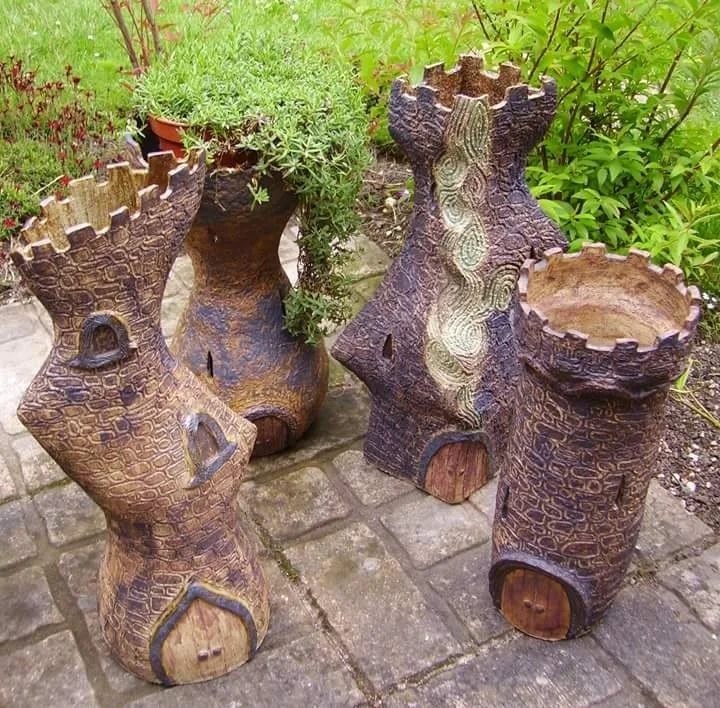 A selection of plant holding castles.