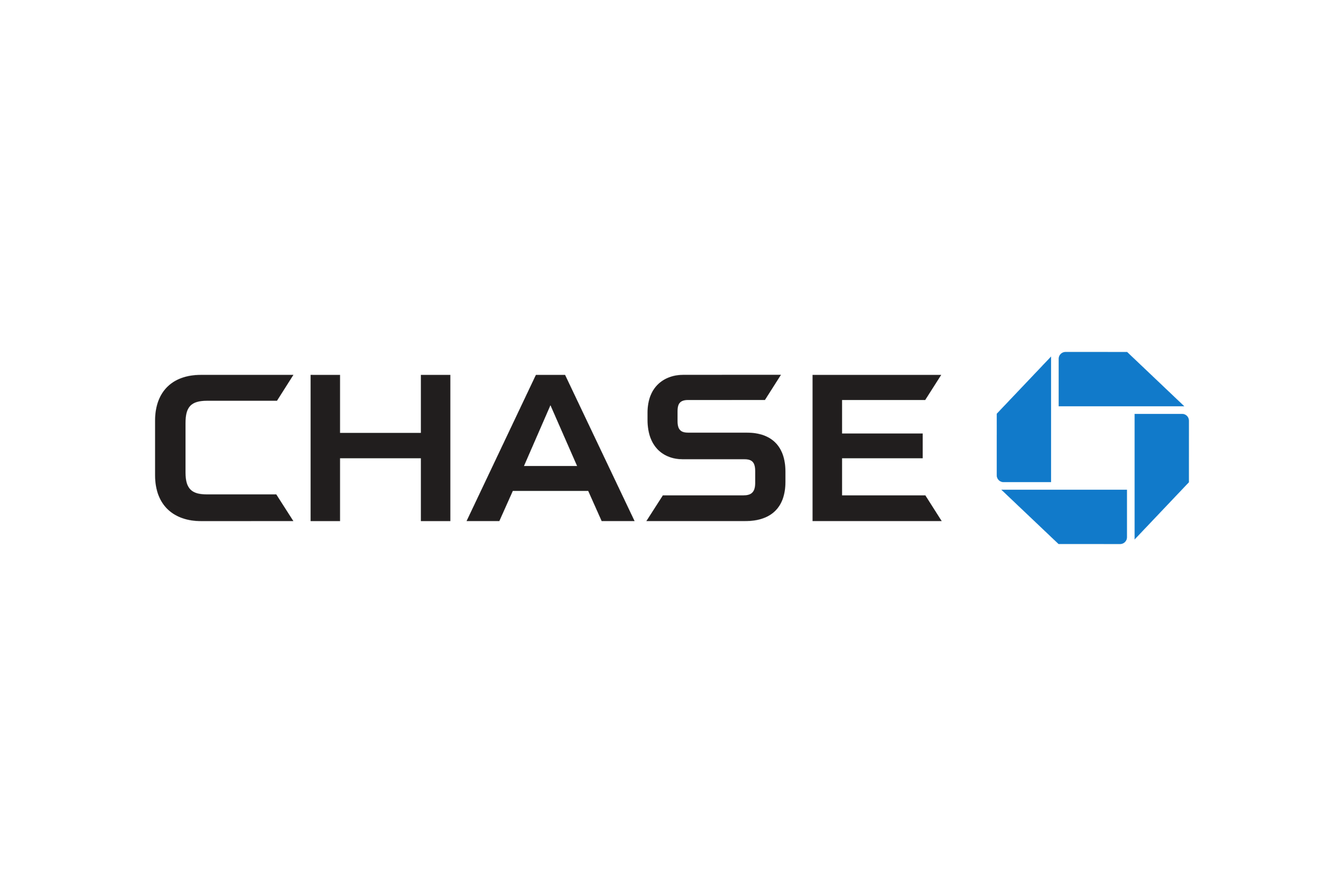 Chase logo with black text and a blue octagonal symbol