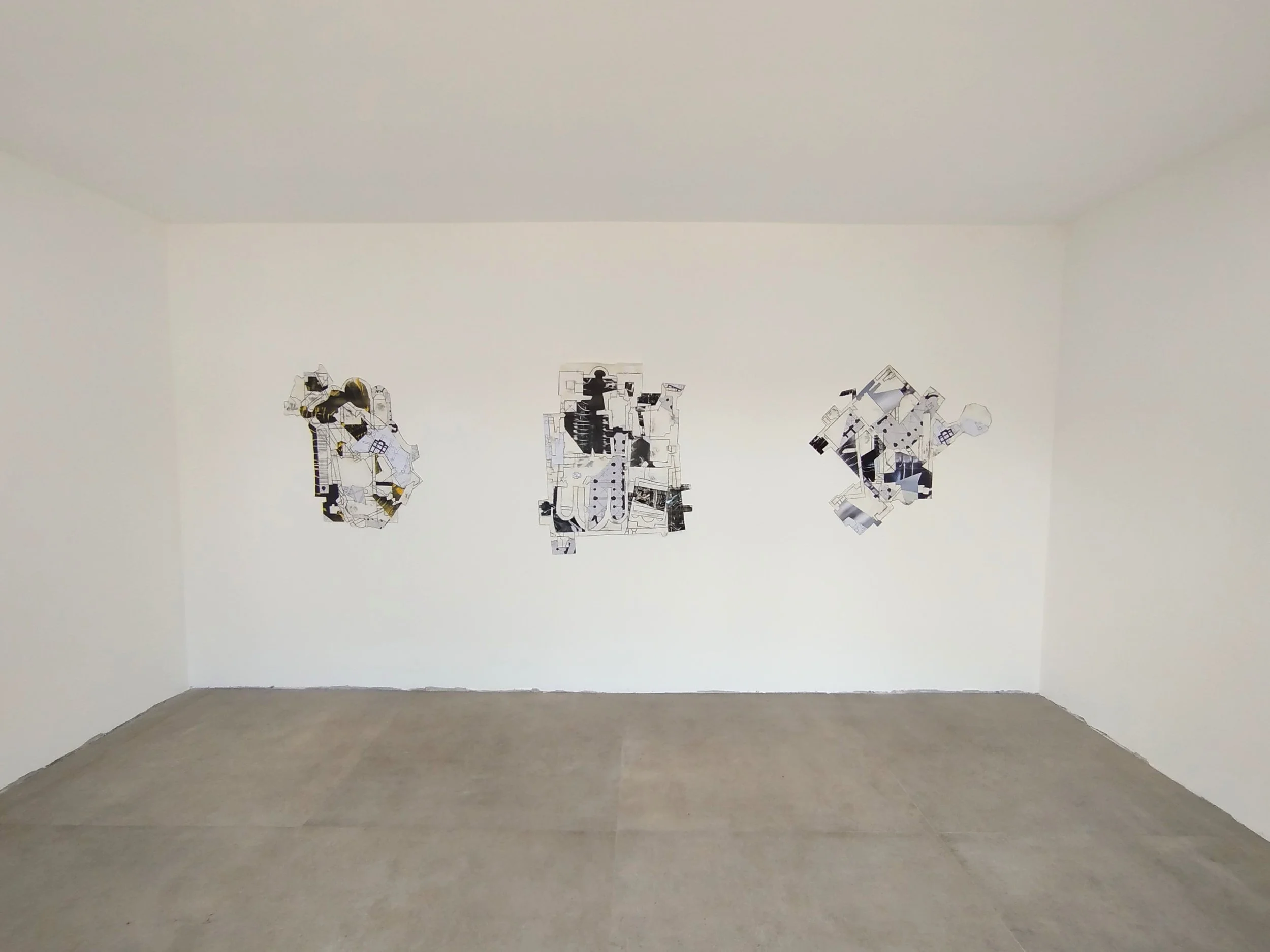 ichnographies: salzburg series, pencil and collage on paper, 2026.