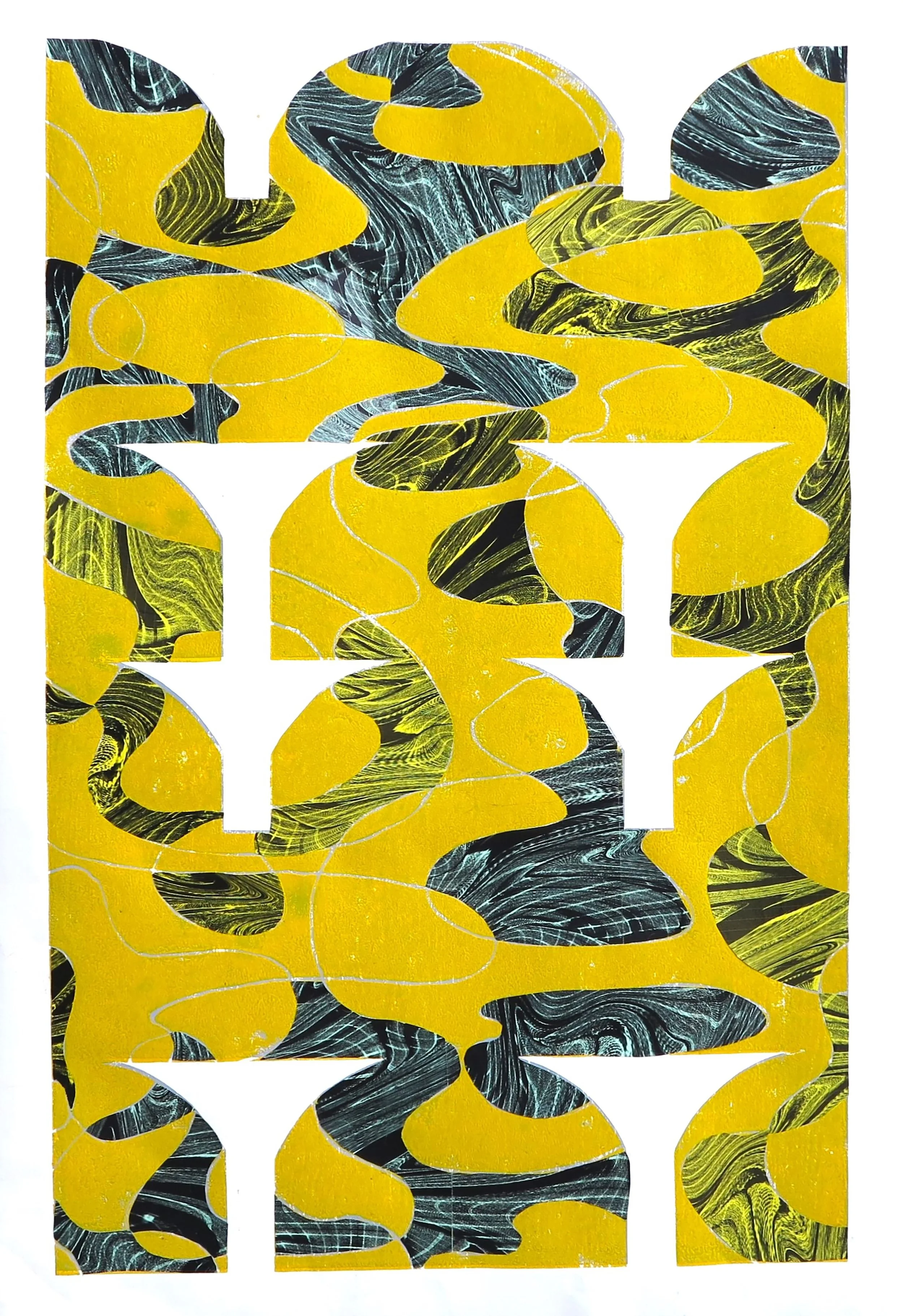 Waves #22, linorez štampa i kolaž na papiru,  110 x 75 cm, 2024..JPG