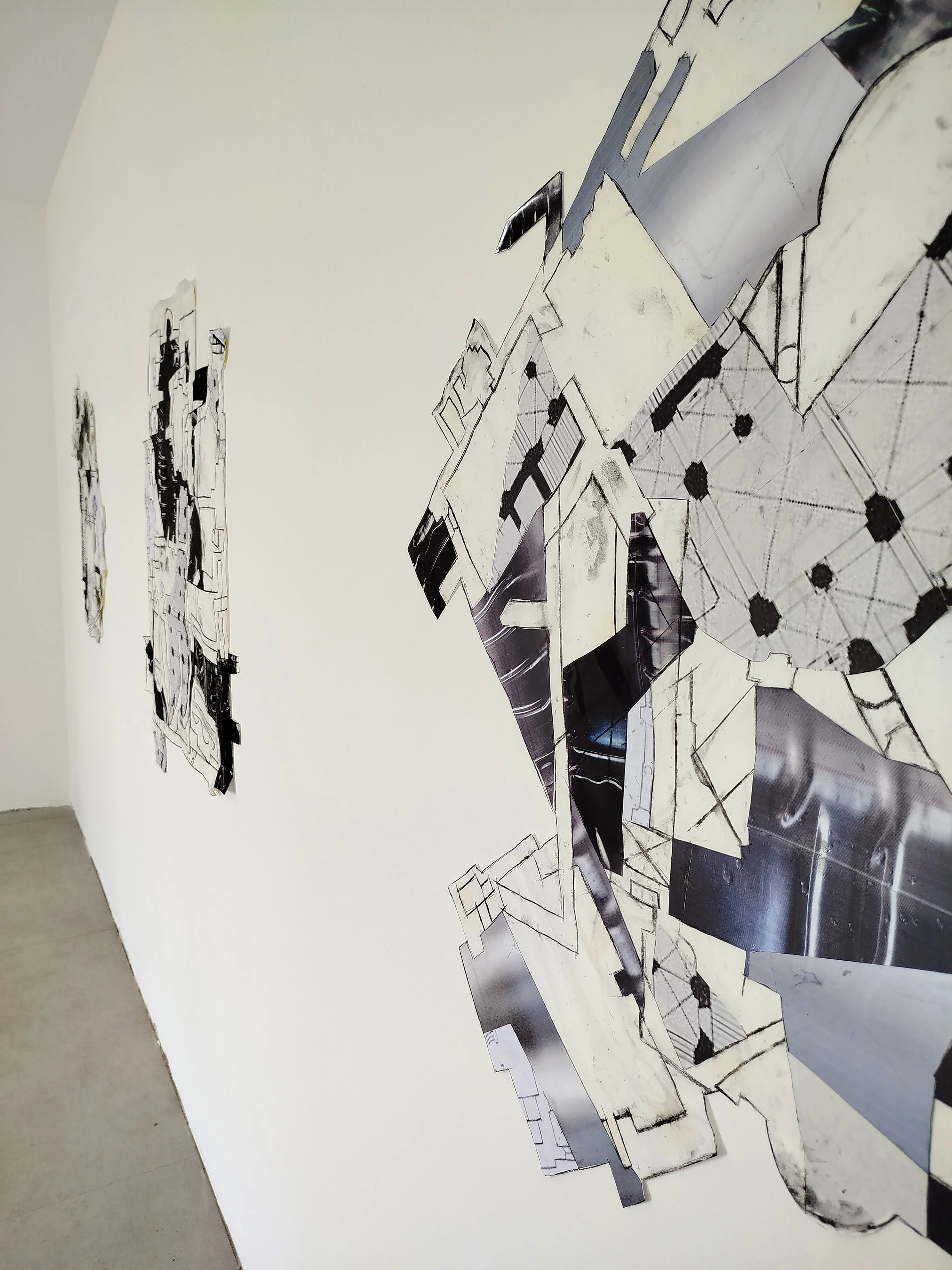 ichnographies: salzburg series, pencil and collage on paper, 2026.