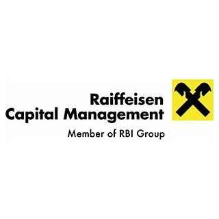 Logo von Raiffeisen Capital Management mit Text und Symbol der Raiffeisenbank.
