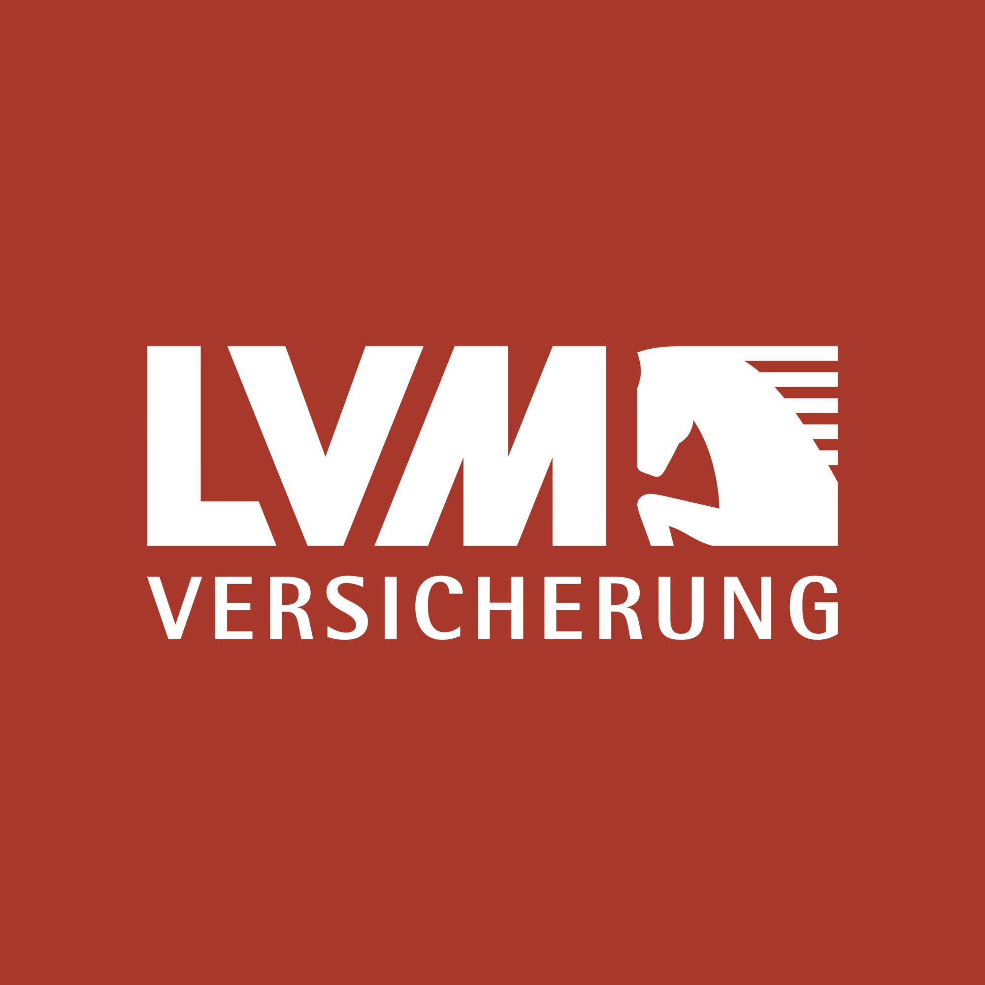A red background with large white letters spelling out "LIVE" and smaller white text underneath that says "VERSICHERUNG."