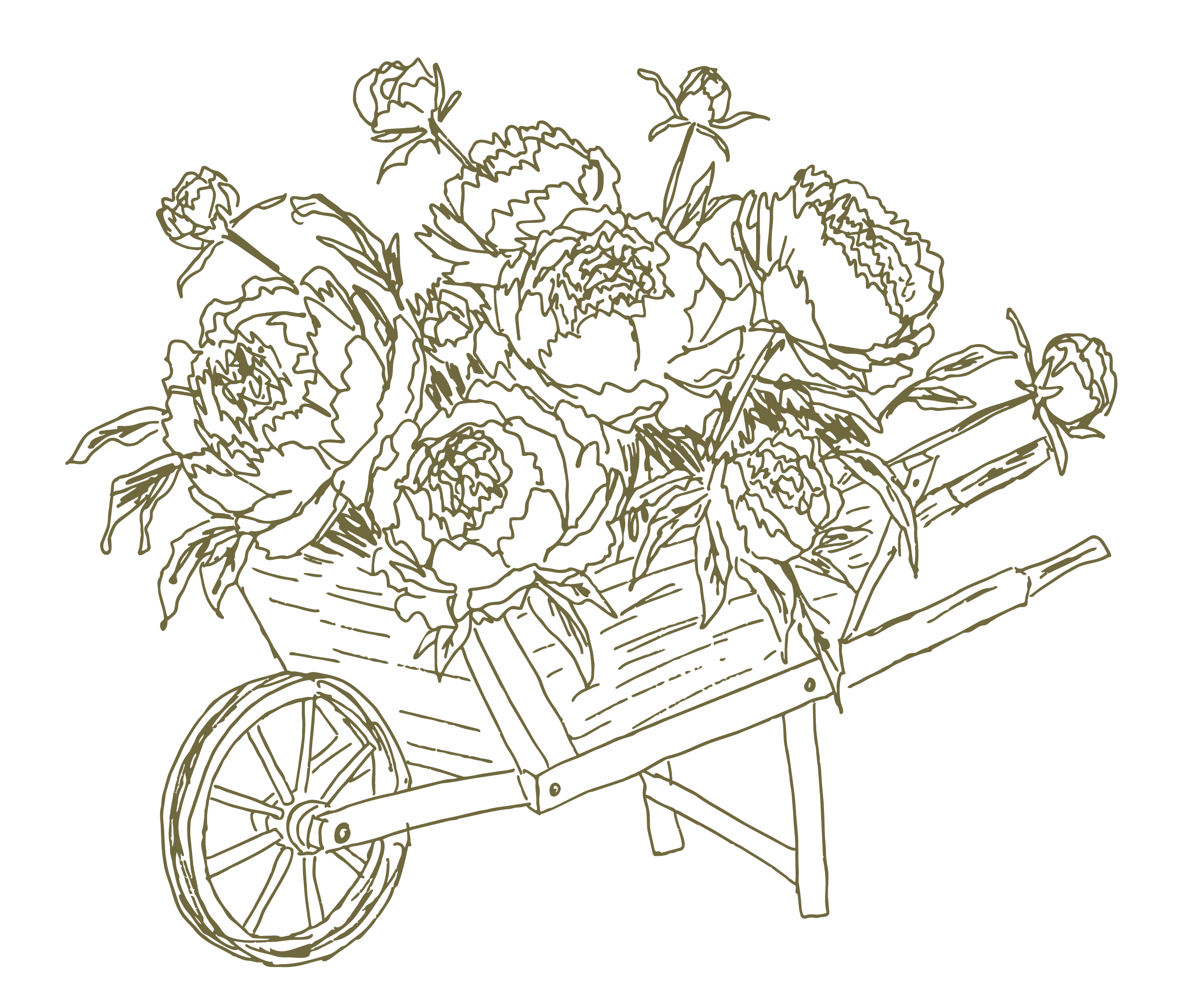 A line drawing of a bicycle with a basket on the front, set against a black background.