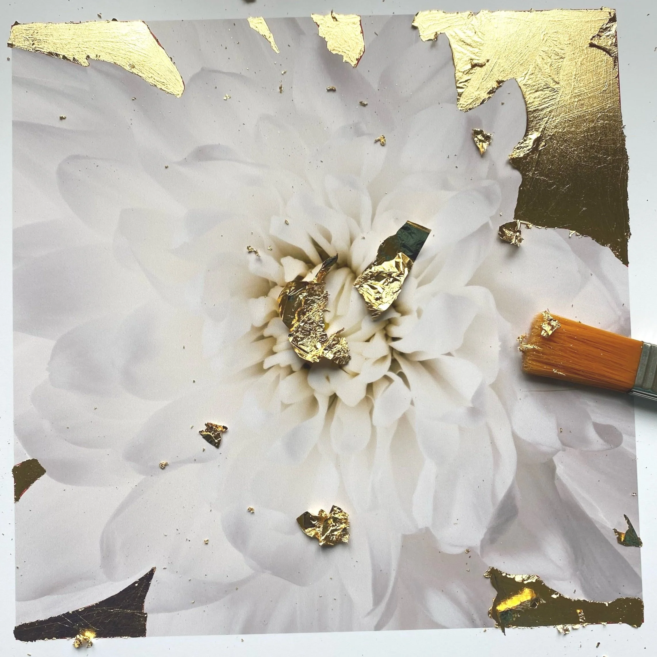 Gold leafing a photographic print