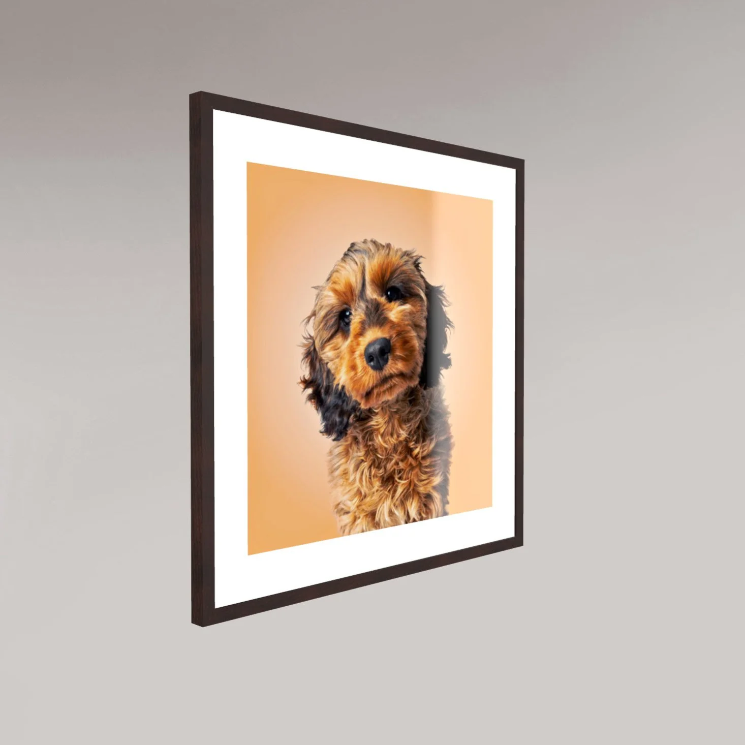 Solid Wood frame with Window mount. (Square 1:1)