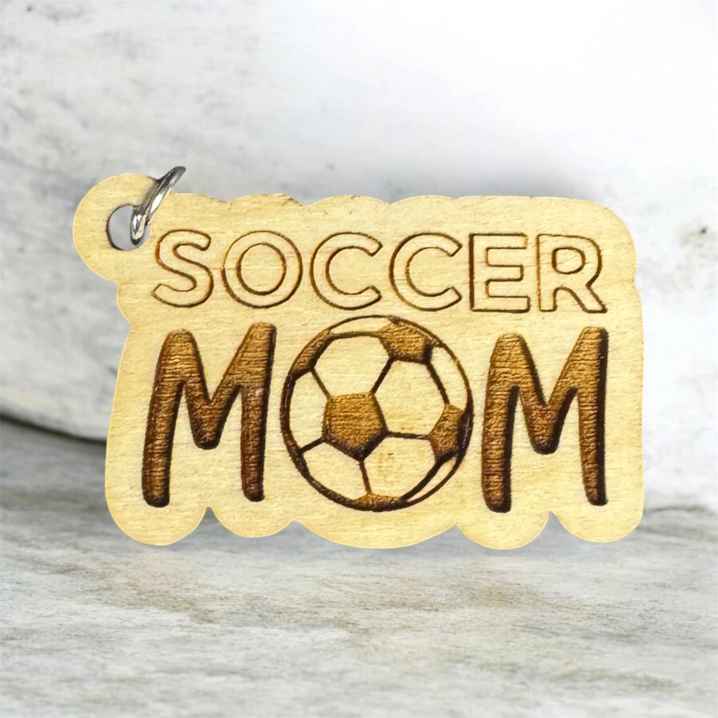 Laser Engraved Sports Mom Keychains