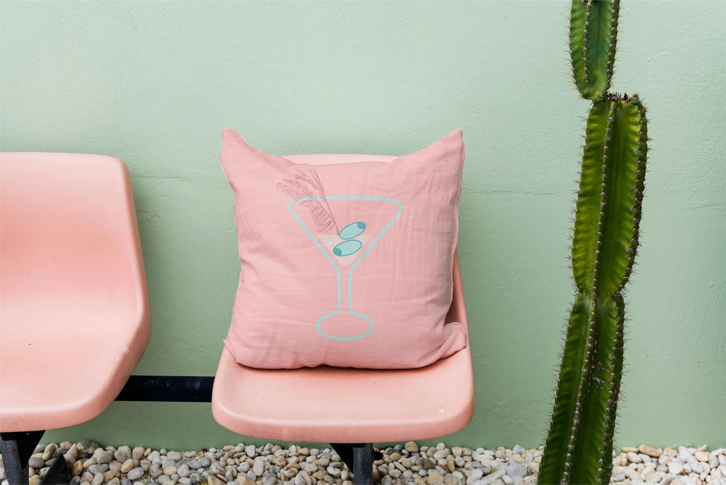 Tropical Martini - 
A cheerful tropical cocktail in pretty pastel colours, made for spaces that welcome a little fun.