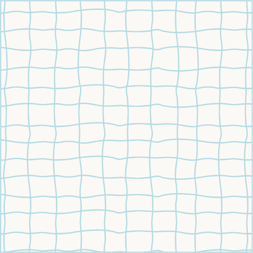 Café Checks hand drawn grid pattern in soft aqua and cream from the La Belle Vie Collection.