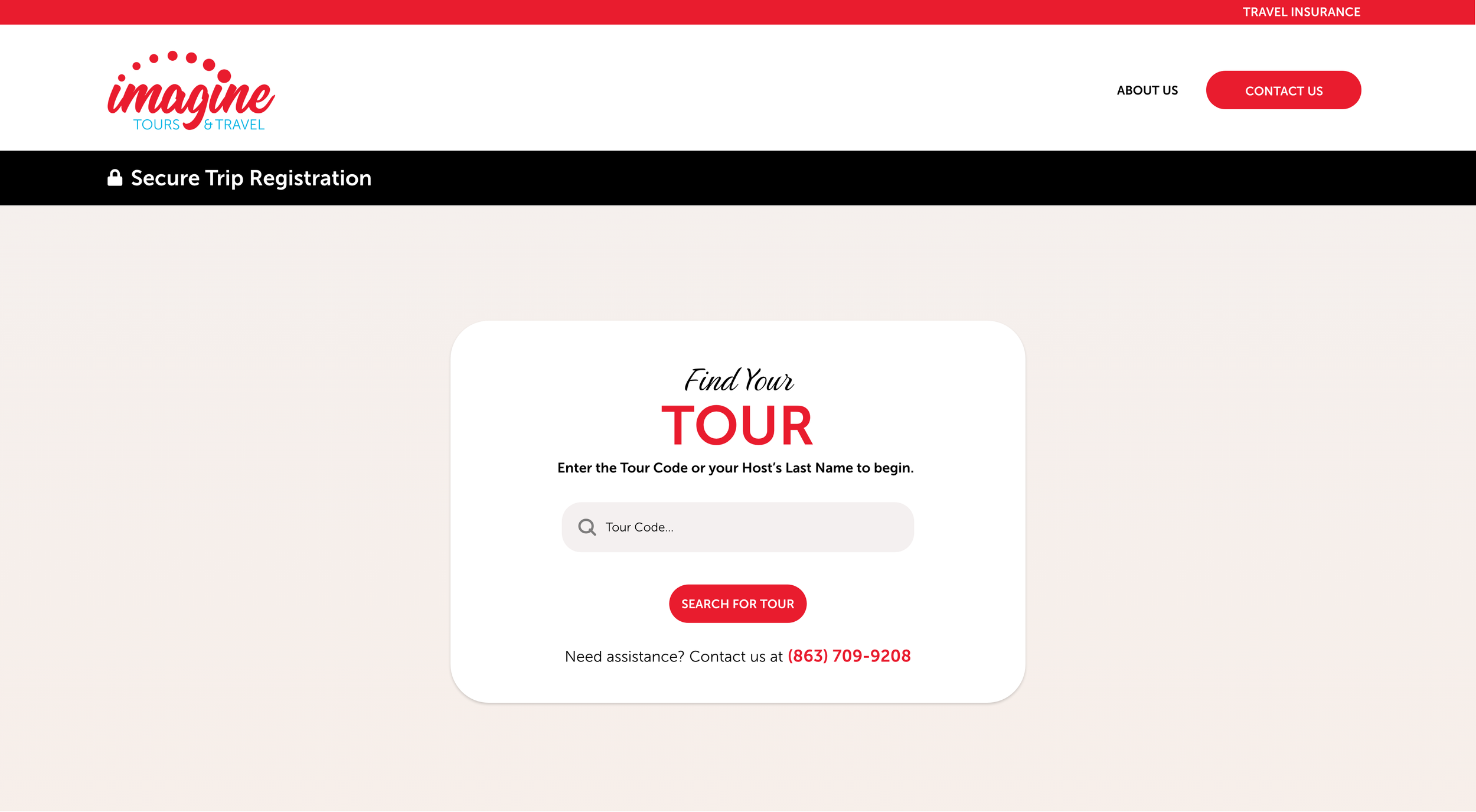 Image of Registration Website Tour Lookup