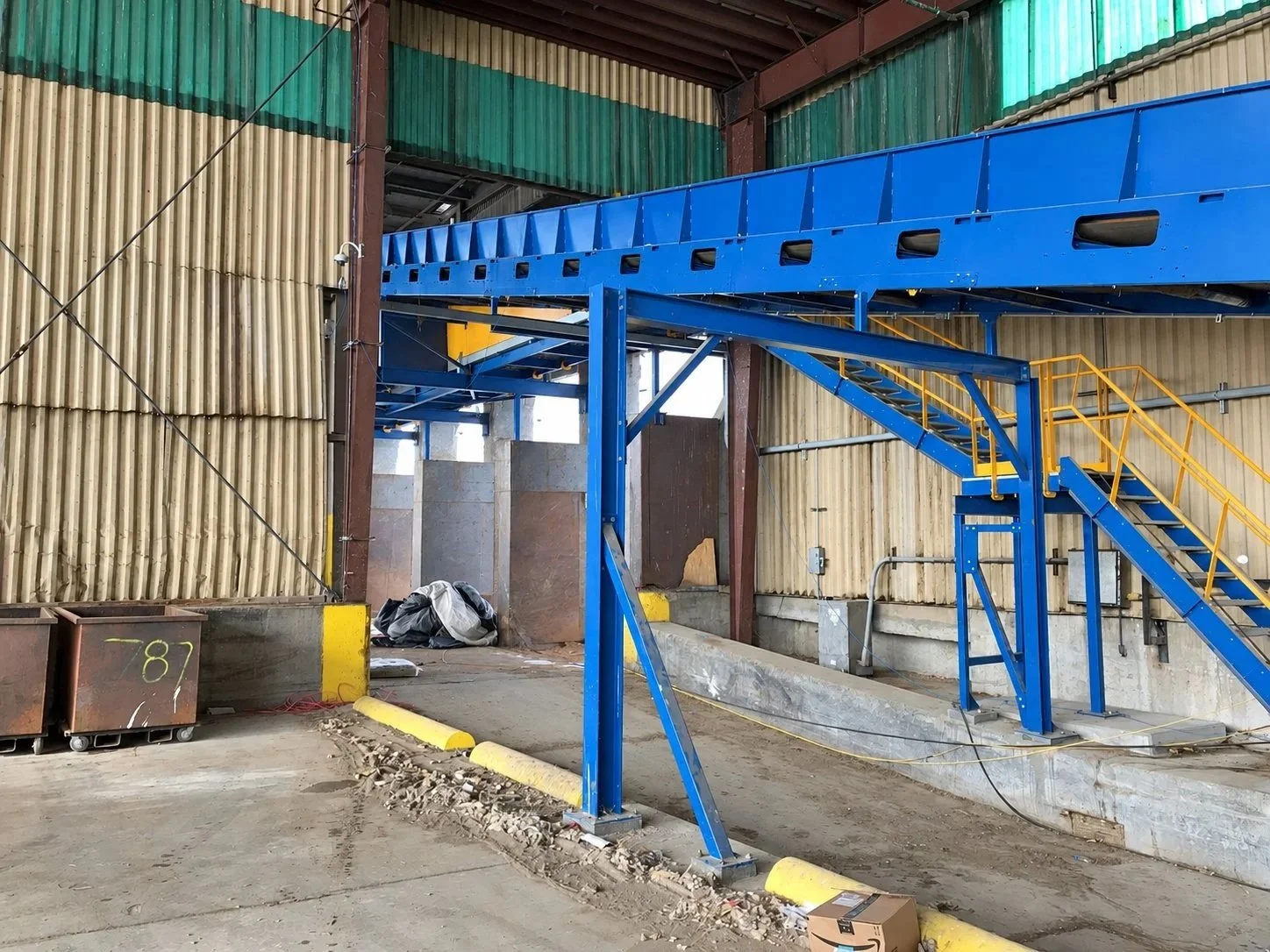 Transfer conveyor at the Wasatch mixed waste processing facility