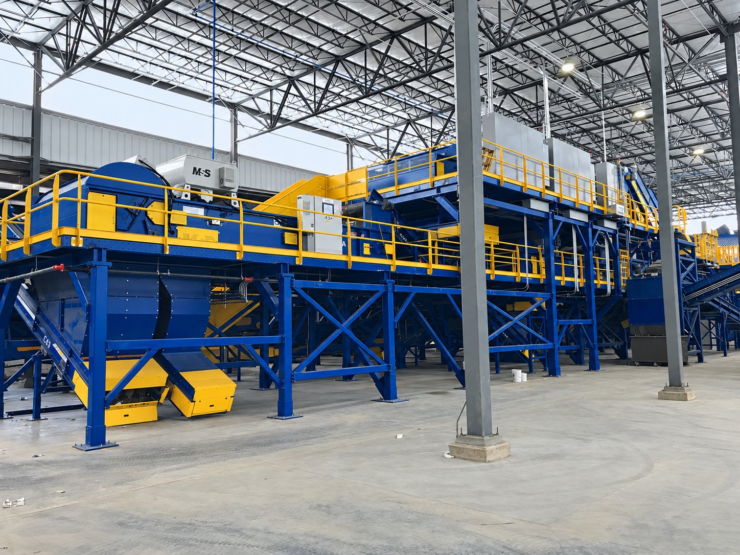 Sorting equipment inside the Wasatch Integrated Waste Management District mixed waste processing facility