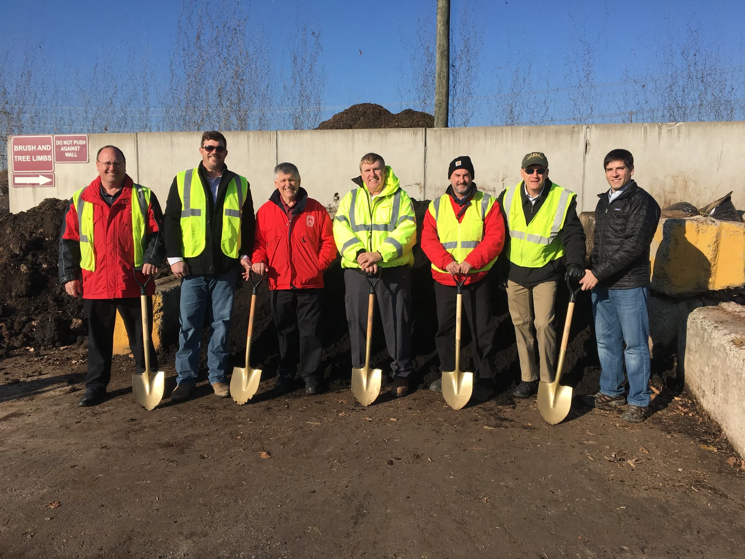 Prince William County solid waste crew and Freestate team at the composting facility groundbreaking