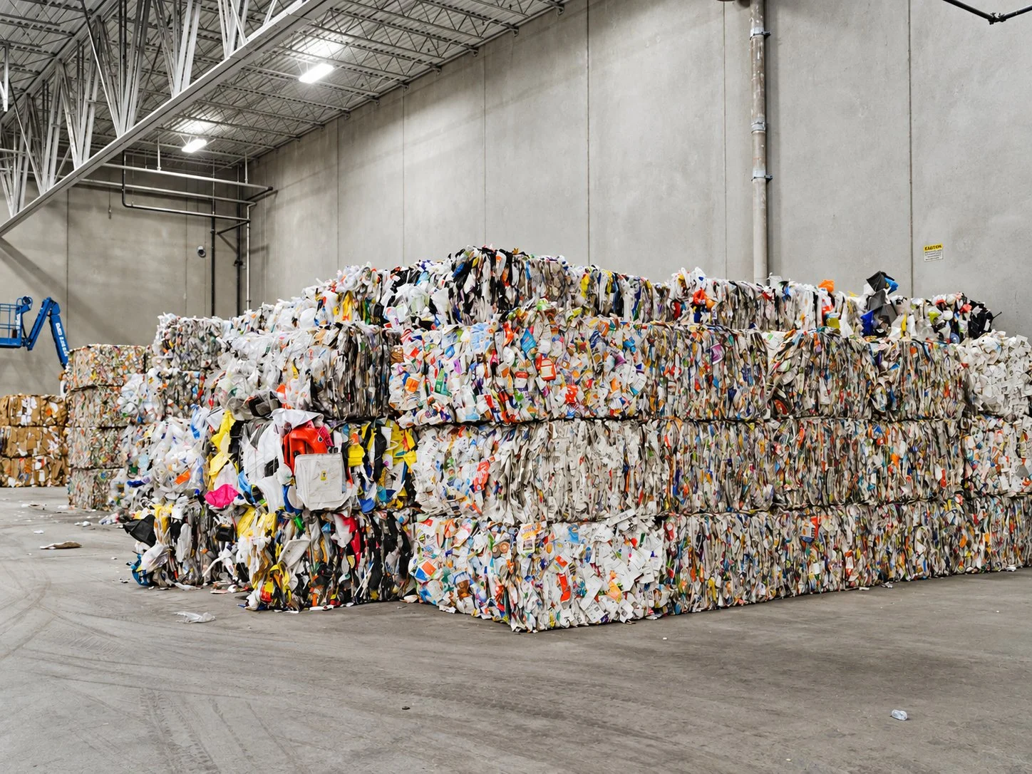 Bale storage at the Kent County recycling facility