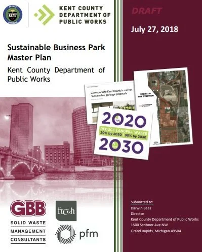 Cover of the Kent County Sustainable Business Park Draft Master Plan, July 27, 2018