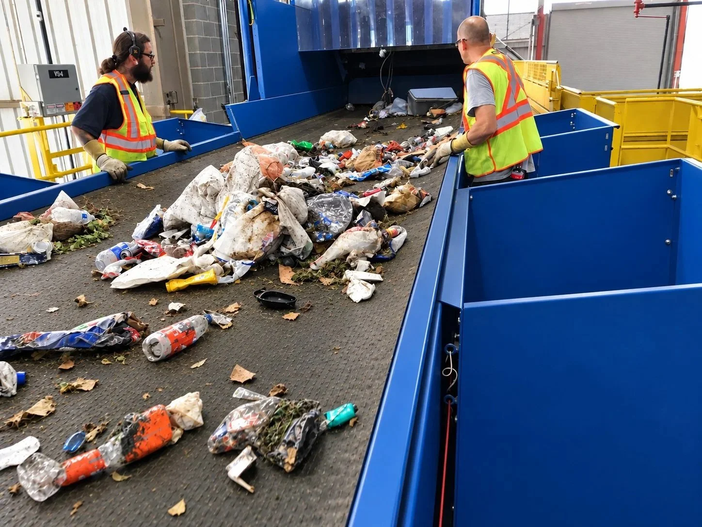Sorters on the line at the Wasatch mixed waste processing facility