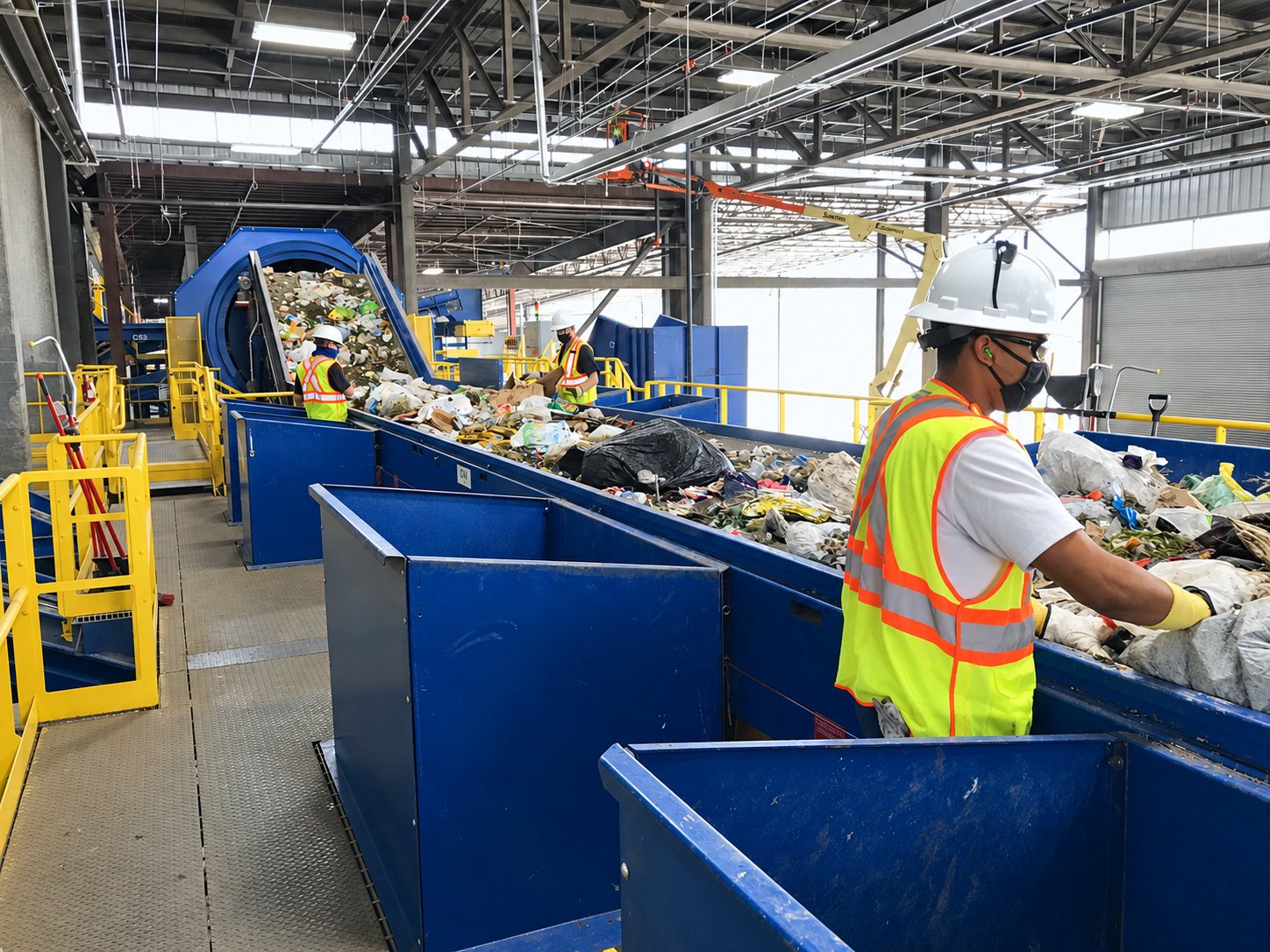 Manual sorting line at the Wasatch mixed waste processing facility