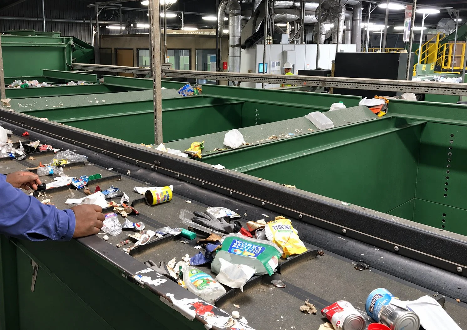 Container recovery line at the Baltimore County Materials Recovery Facility