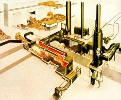 Cutaway illustration of the Pittsfield Resource Recovery Facility layout