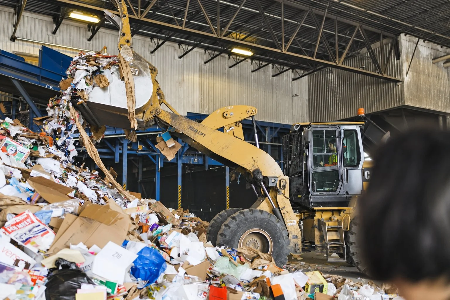 Operations inside the Kent County recycling facility