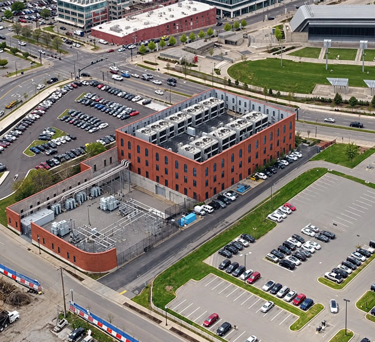Aerial view of the Nashville District Energy System energy generation facility