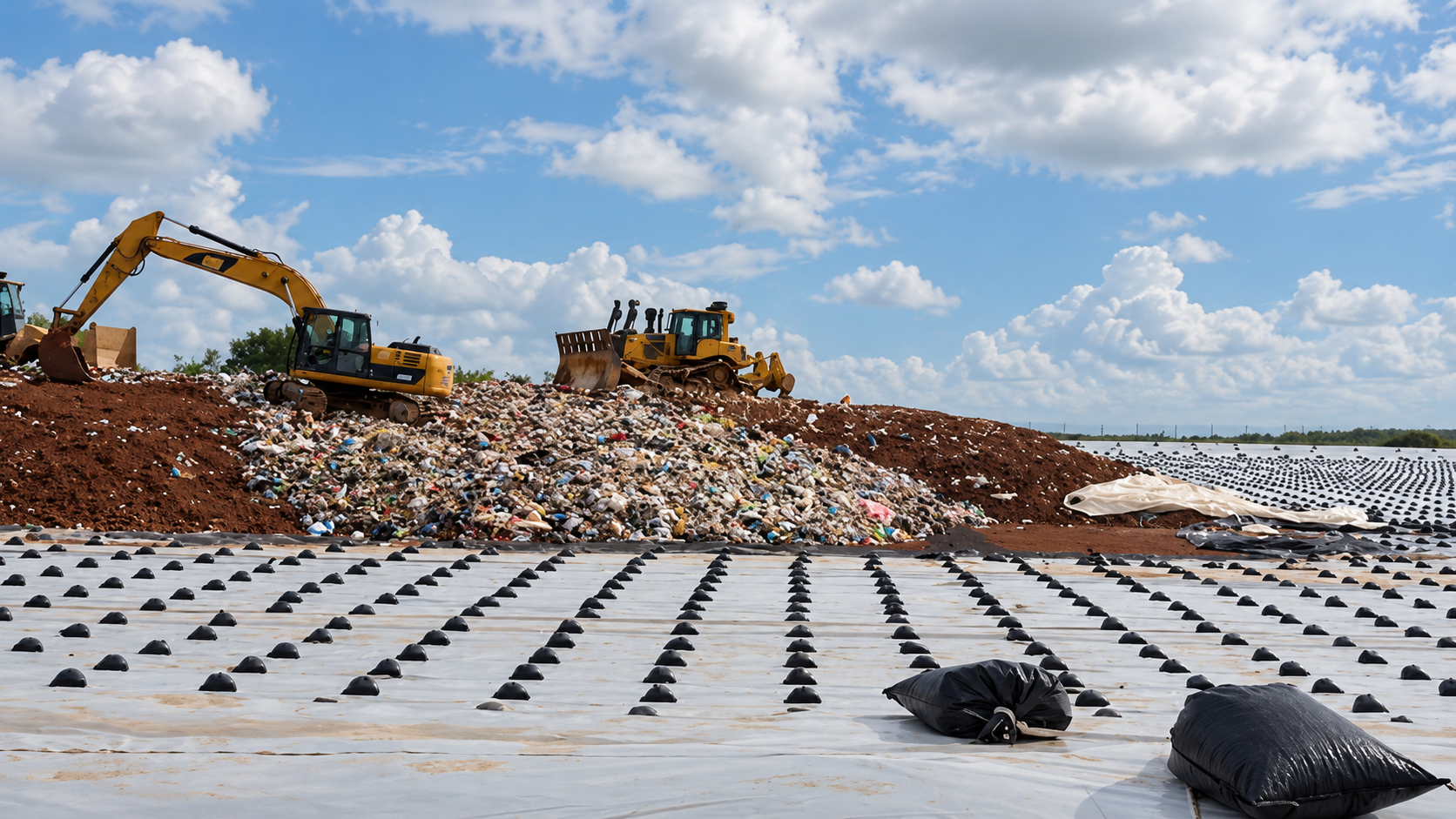 Heavy equipment working the landfill during the Guam solid waste receivership