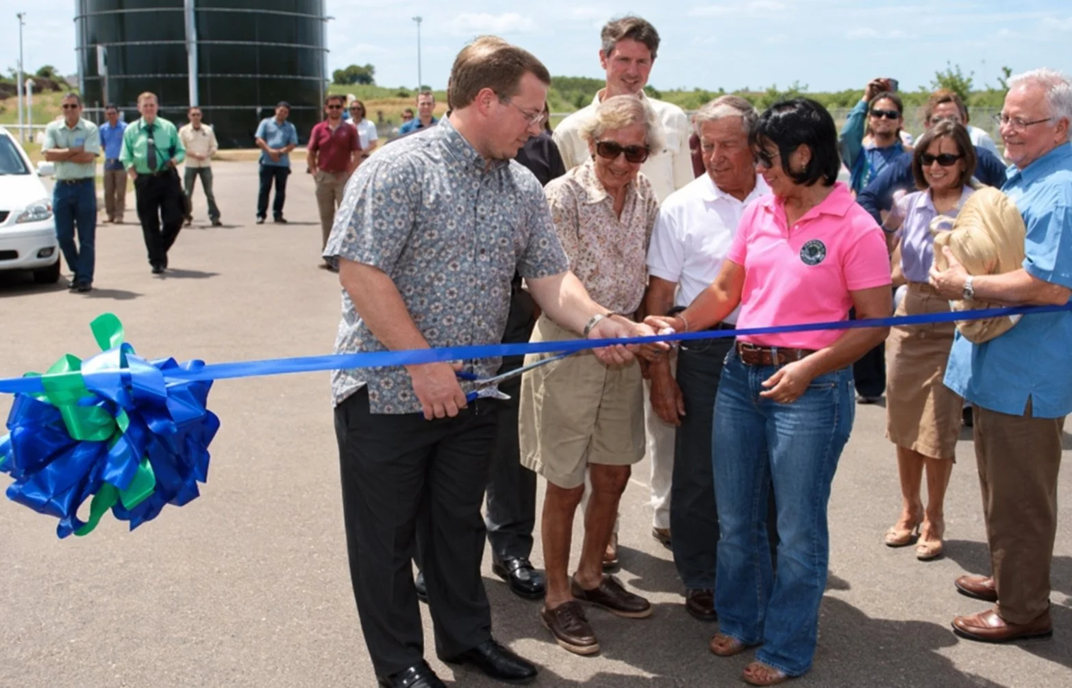 Ribbon cutting at the opening of the Layon Landfill, September 2011
