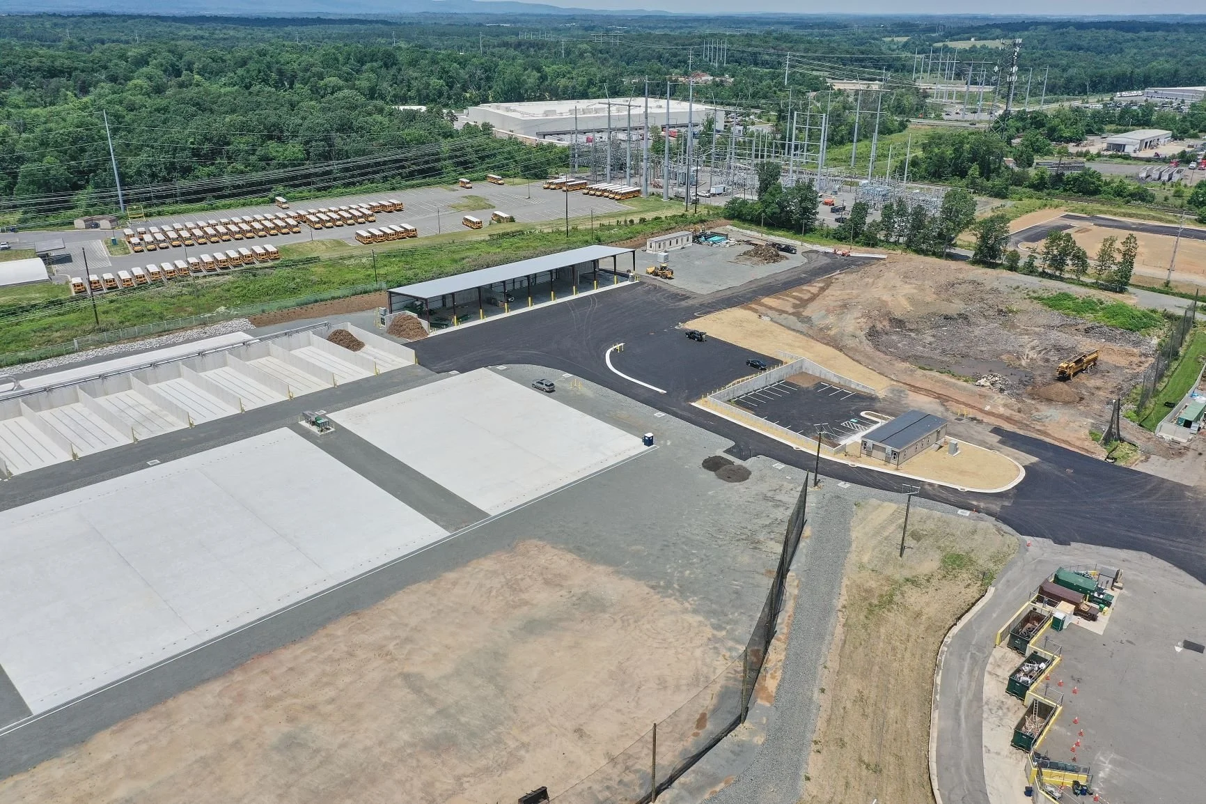 Aerial view of the Freestate Farms advanced composting facility, Prince William County