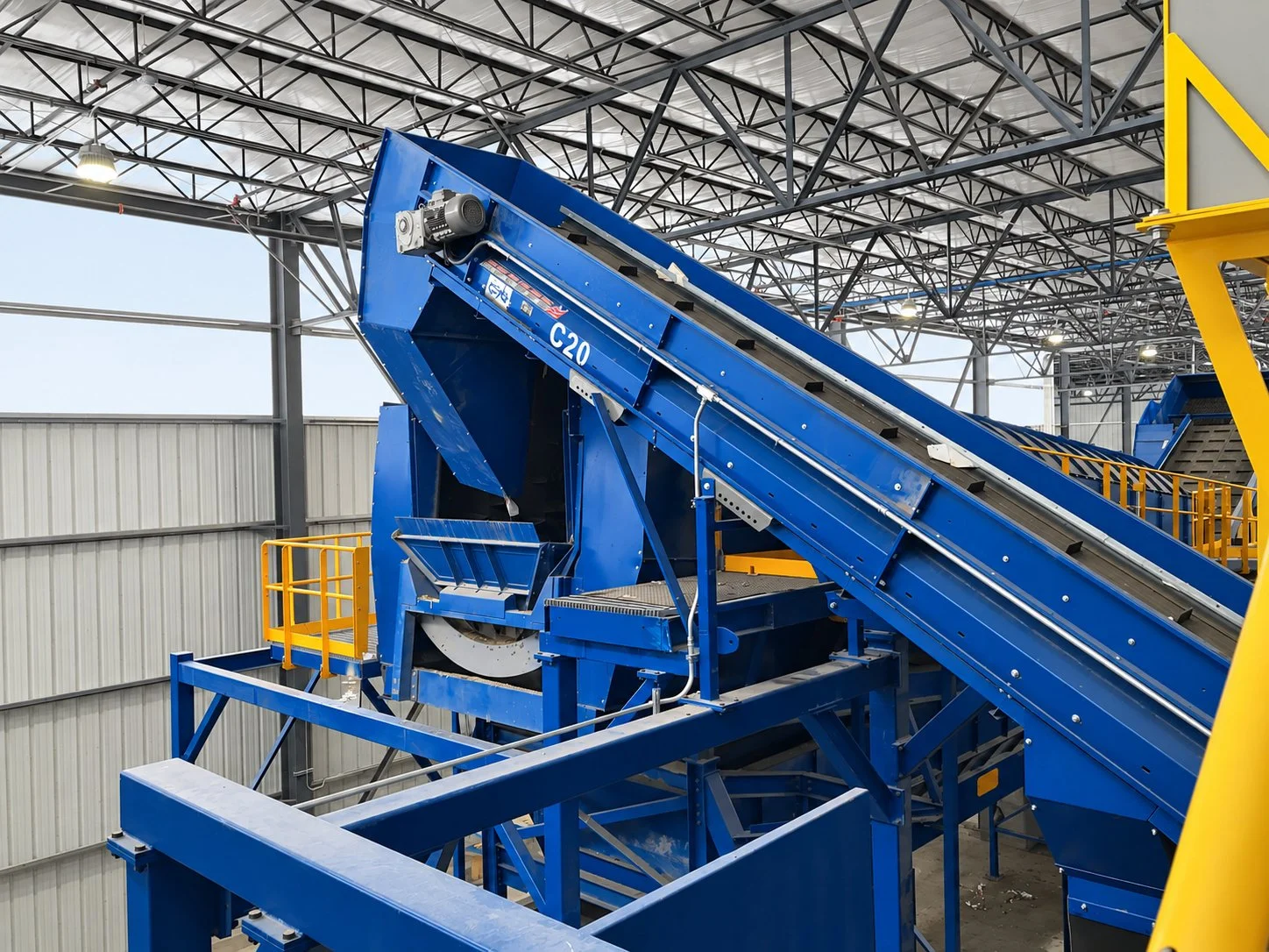Infeed conveyor at the Wasatch mixed waste processing facility