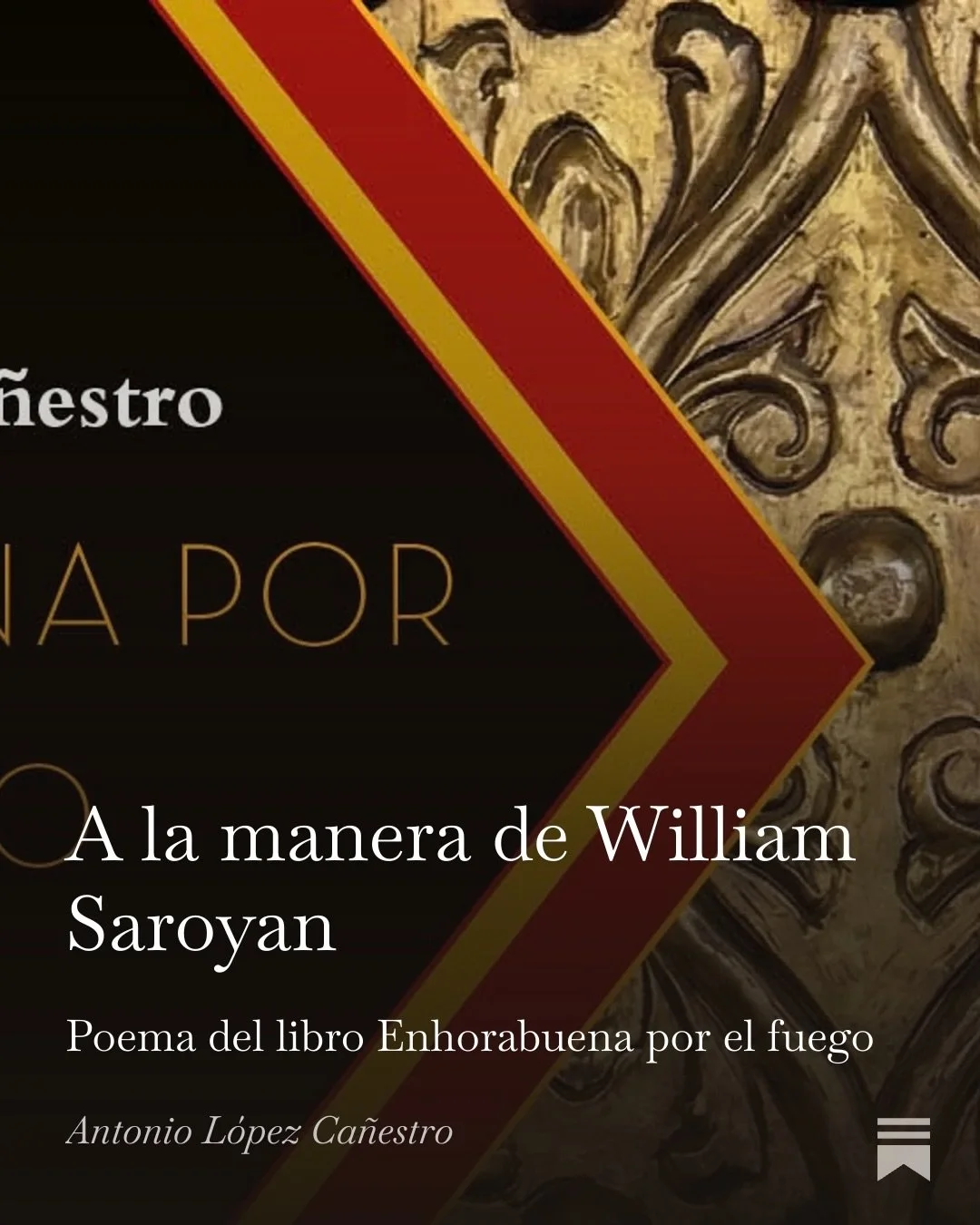 Ya disponible en #Substack el poema A la manera de William Saroyan que abre la segunda edici&oacute;n de mi libro #Enhorabuenaporelfuego publicado por @hojasdehierba_ed 
Pod&eacute;is leerlo haciendo clic 👉 https://open.substack.com/pub/suertenatura