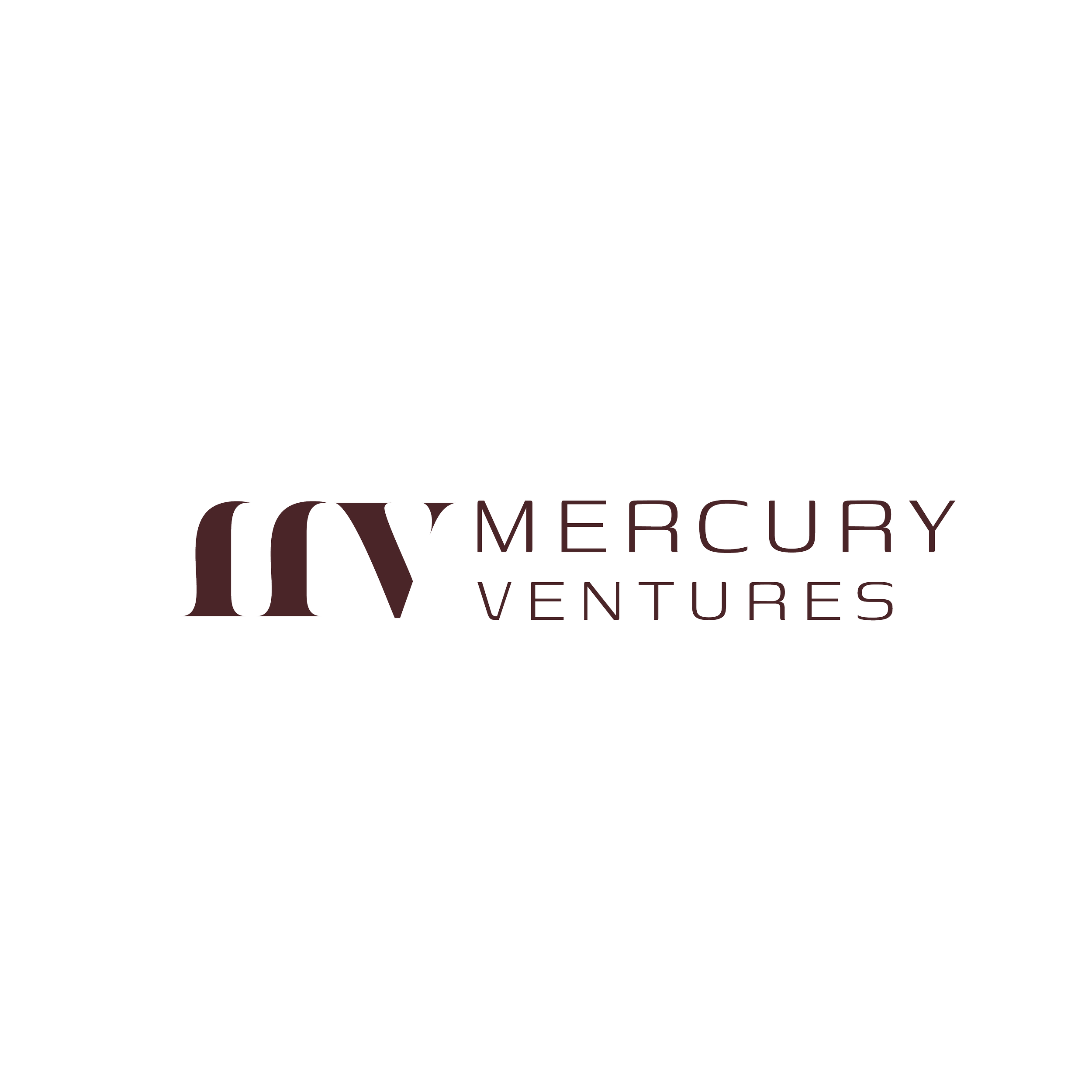 Mercury Ventures logo with a stylized letter 'M' and the words 'Mercury Ventures' beneath in black and maroon.